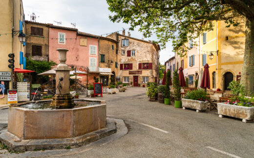 Tourtour, France - June 23 2019:Traditional houses in the tourtour village in Provence, Var department in France