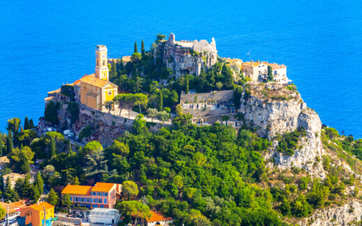 View of Eze, a small medieval village in Provence, France. Eze is listed under the most beautiful villages of France