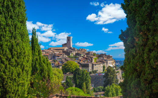 Beautiful medieval architecture of Saint Paul de Vence town in French Riviera, France on a sunnry summer day. High quality photo